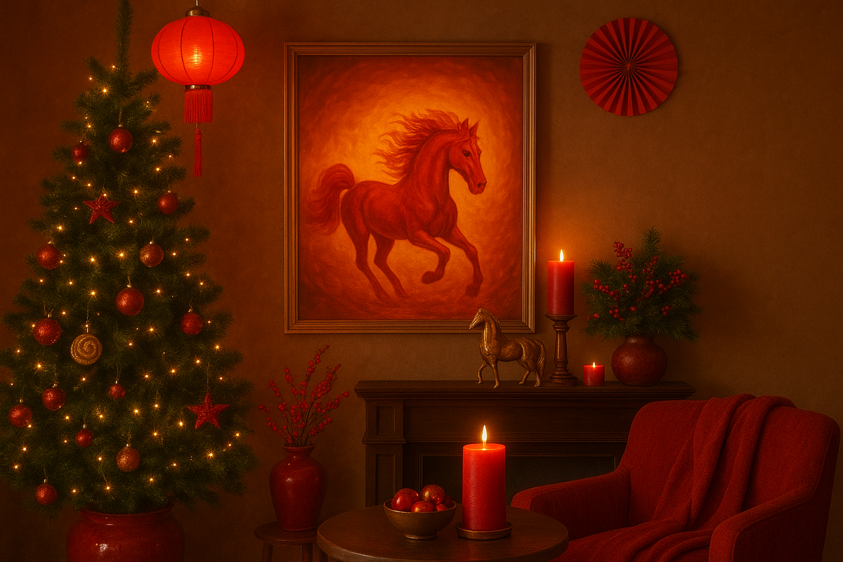 цвета года 2026, год огненной лошади, символика цветов, интерьер по фэн-шуй, цвета удачи, новогодние тренды декора