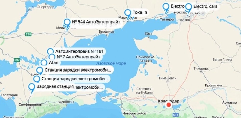    Фото: кадр видео. Карта заправок.