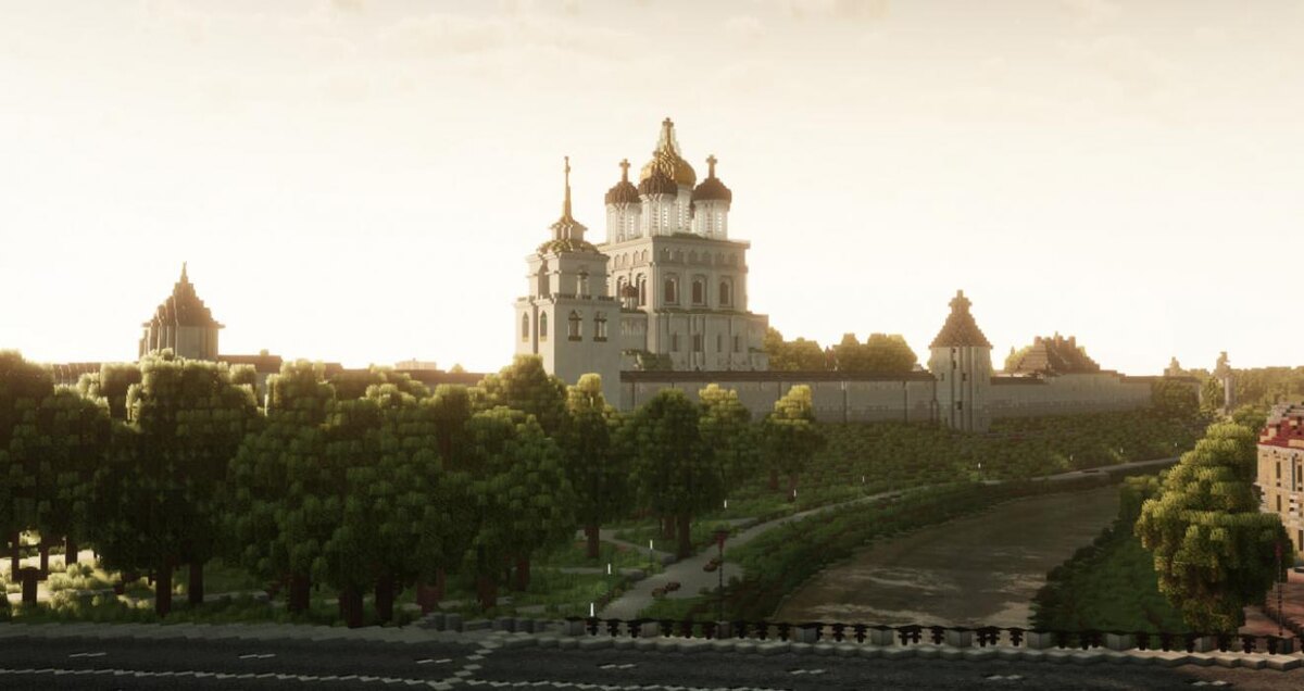 Псковский кремль и Довмонтов город воссоздали в Minecraft
Фото: участники проекта TeamCIS | СНГ [Build The Earth