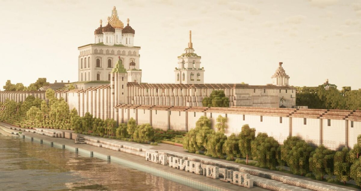Псковский кремль и Довмонтов город воссоздали в Minecraft
Фото: участники проекта TeamCIS | СНГ [Build The Earth