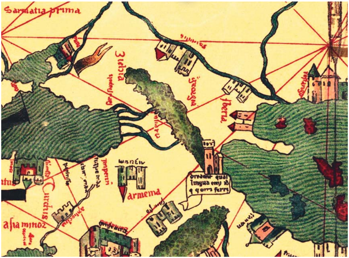 Тосканелли, Паоло. Карта мира, 1457 г. Фрагмент. 