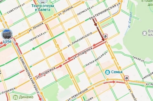    Аварии случились на двух соседних перекрёстках. Фото: Скриншот Яндекс.Карты