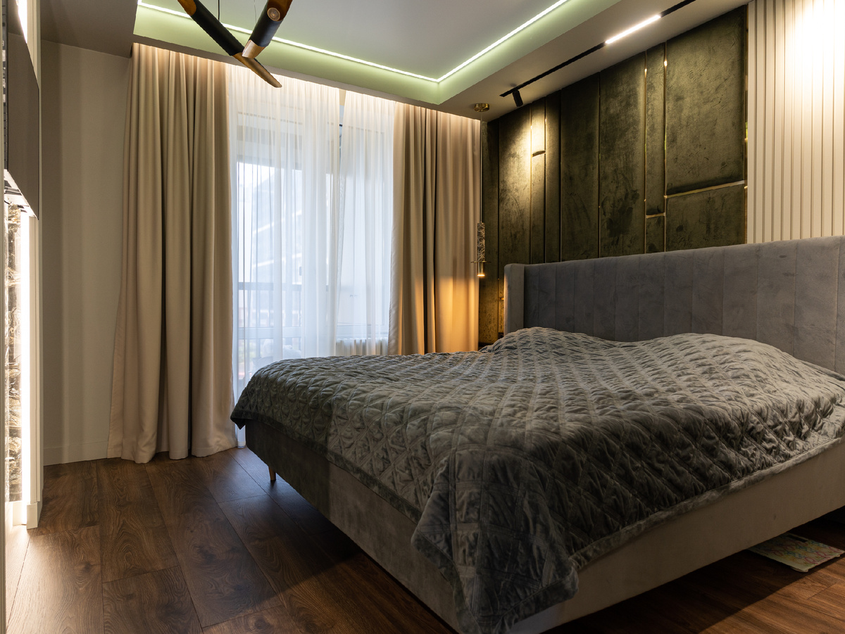 Мы используем мягкое бархатистое покрывало глубокого зеленого цвета