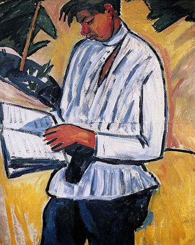 Михаил Ларионов: Портрет Велемира Хлебникова 1910г.