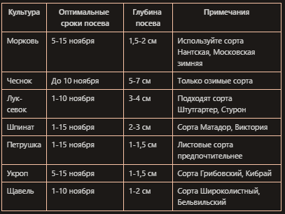 Посев в ноябре