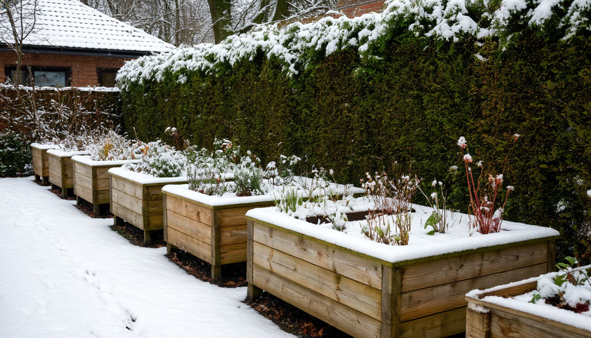 Высокие грядки перед зимой