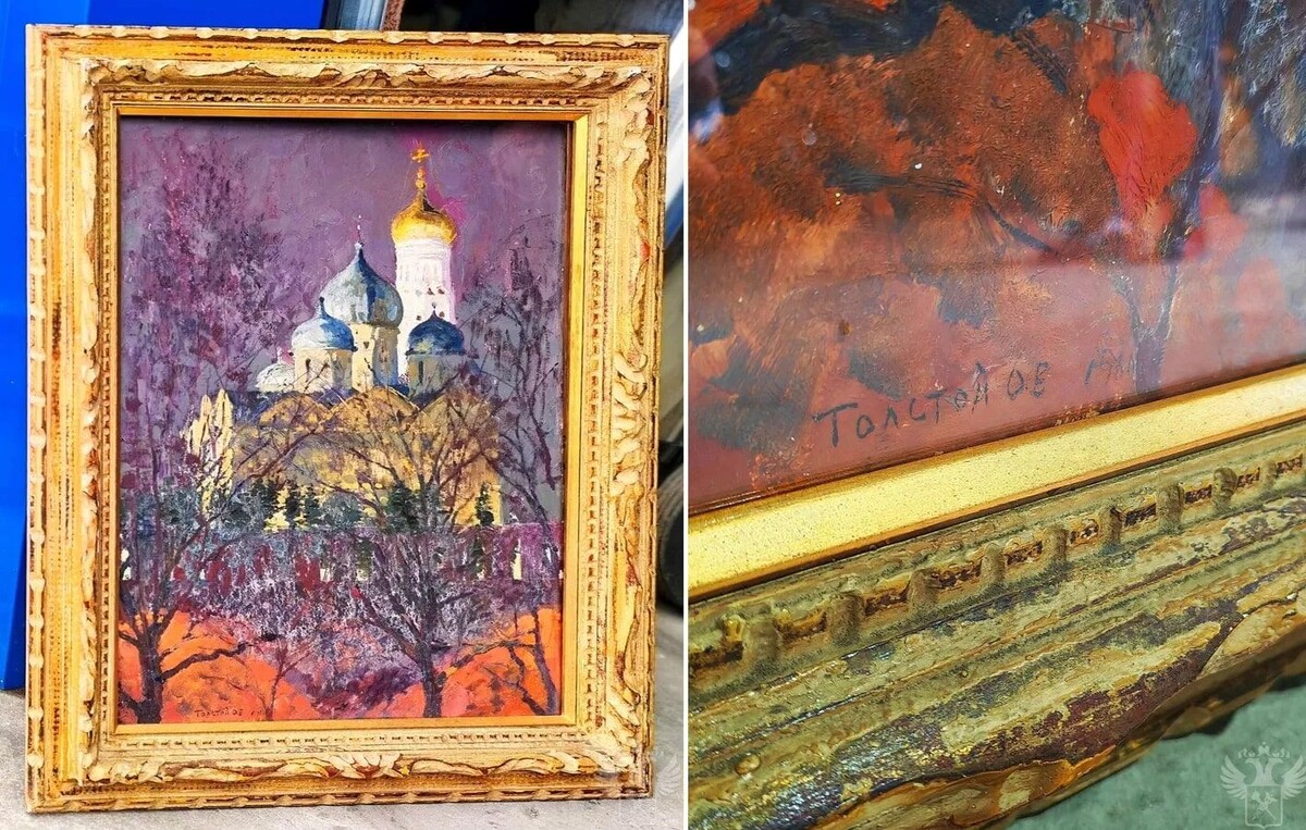    Литография живописца Олега Толстого, обнаруженная таможенниками на судне из Японии / Источник: © ФТС России