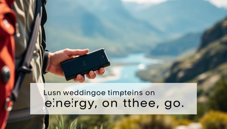    Внешний аккумулятор в руке путешественника