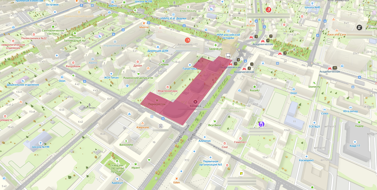 Пятно застройки ЖК Профсоюзная, 6