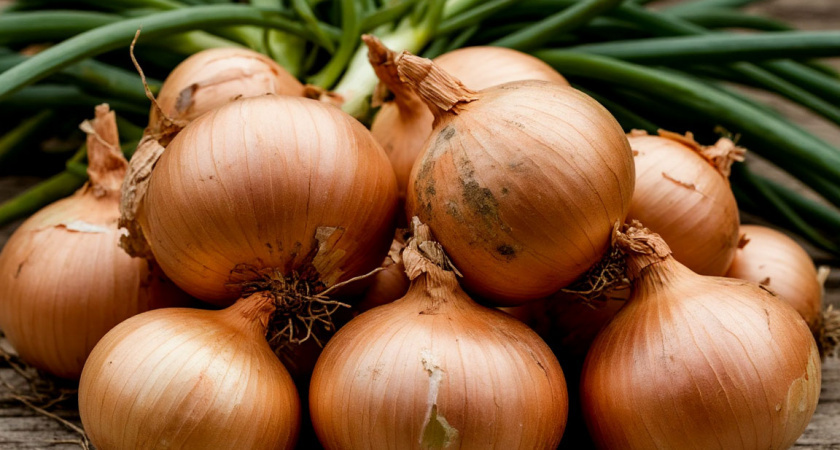    Если лук начал прорастать в погребе — тут же применяю бабушкин метод: до весны не сохнет, не растет и не гниет