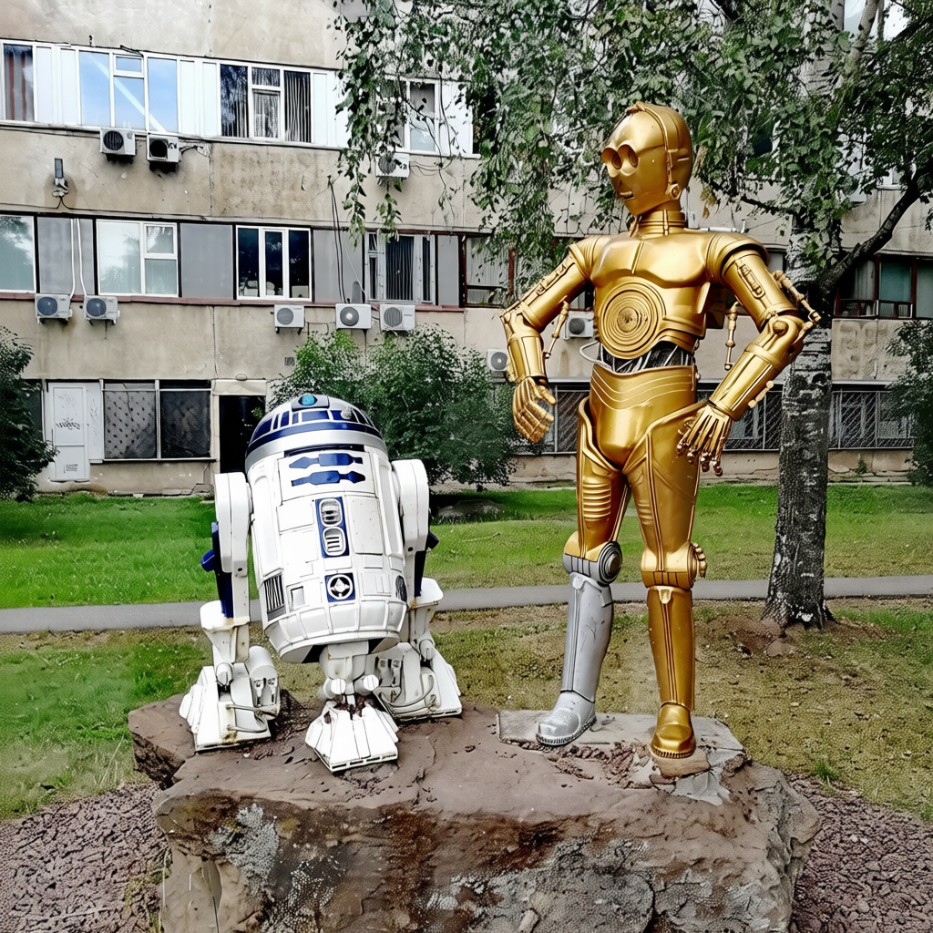 Изображение: Памятник дроидам в Ижевске