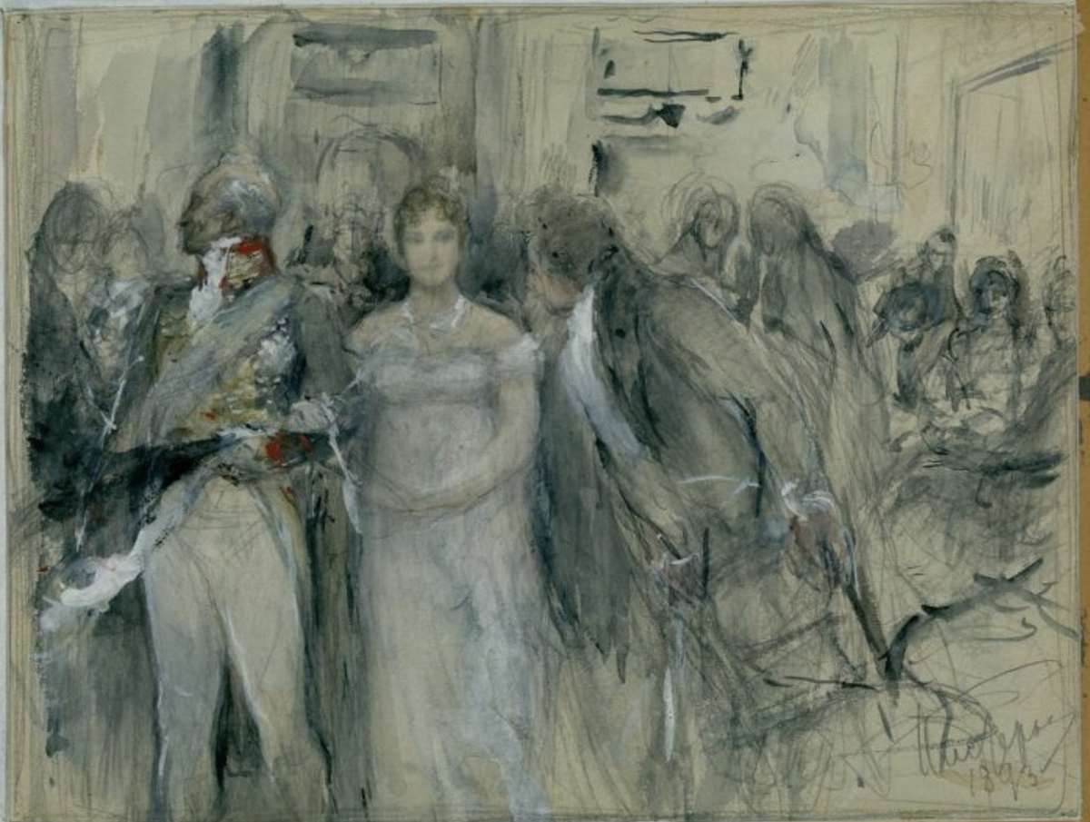 Леонид Пастернак "Князь Василий Курагин с дочерью Элен на балу", 1893