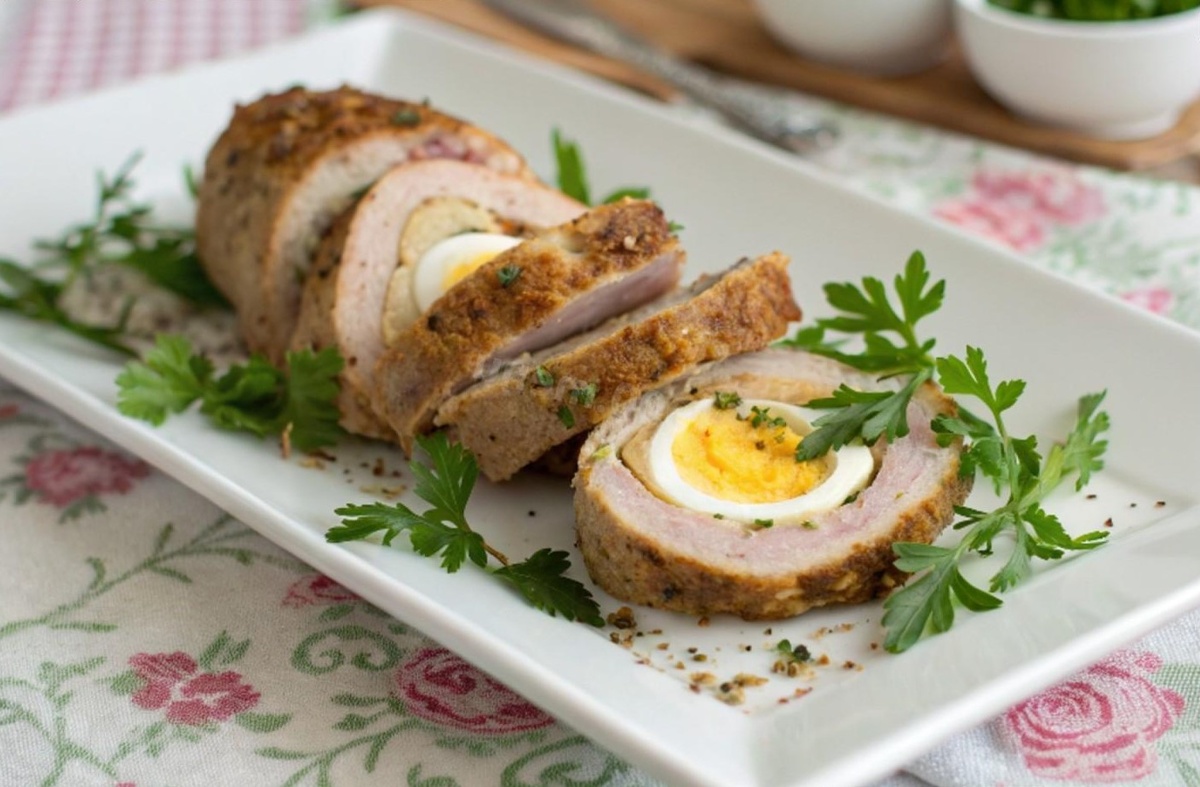 Как приготовить вкусный и сытный Куриный рулет с целыми вареными яйцами быстро и просто