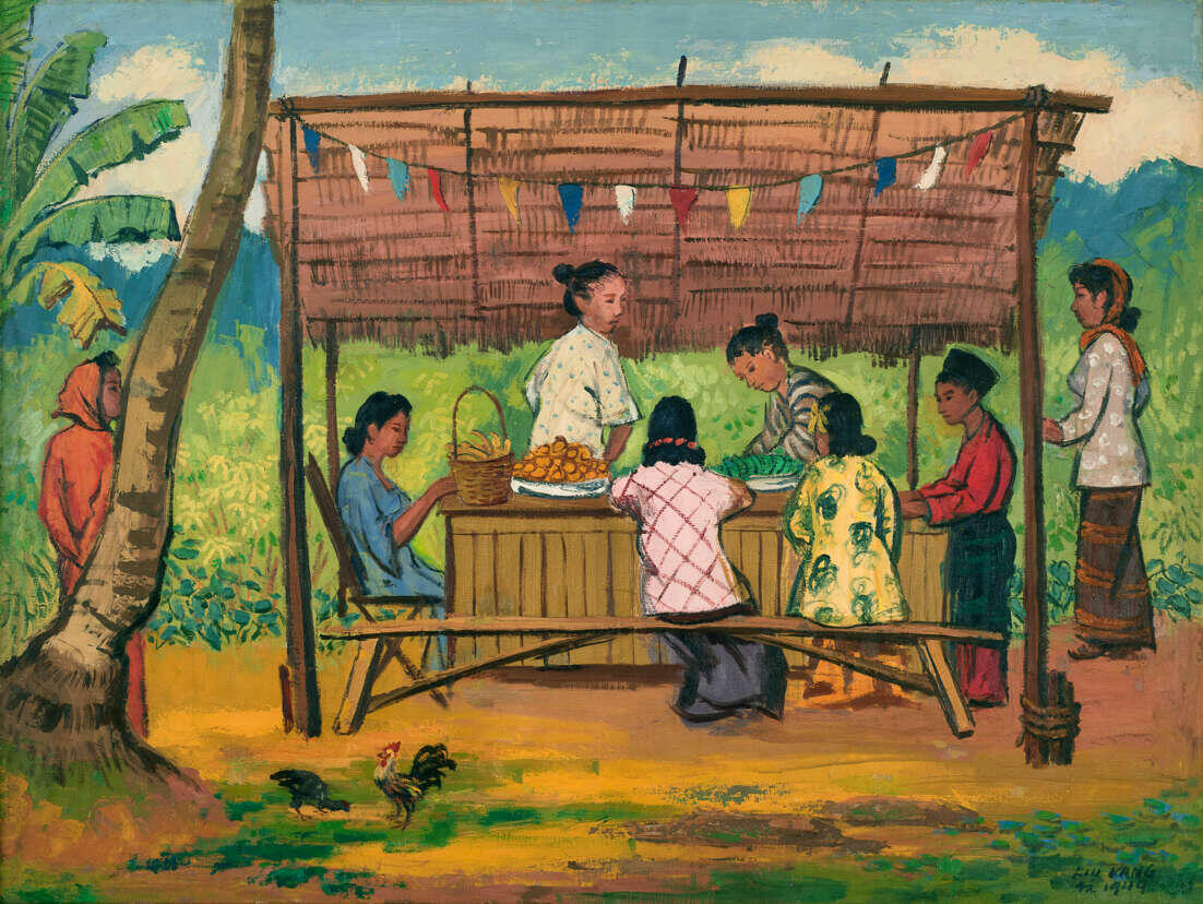 Лю Кан - Roadside Stalls, Malaya. Источник: Яндекс картинки