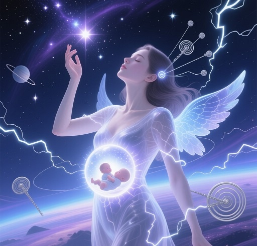 Есть мгновение, когда душа ребёнка впервые поднимает голову к звёздам. Когда она уже знает Землю, её запах, её ритм, её тёплую тишину — и вдруг чувствует зов откуда-то издалека. Это зов Урана — великого пробудителя, духа будущего, стража неба и свободы. Восьмой месяц — месяц откровений, интуиций, космических связей. Это время, когда материнское тело становится проводником для высших токов, а сердце женщины — антеннами, улавливающими вибрации Вселенной.