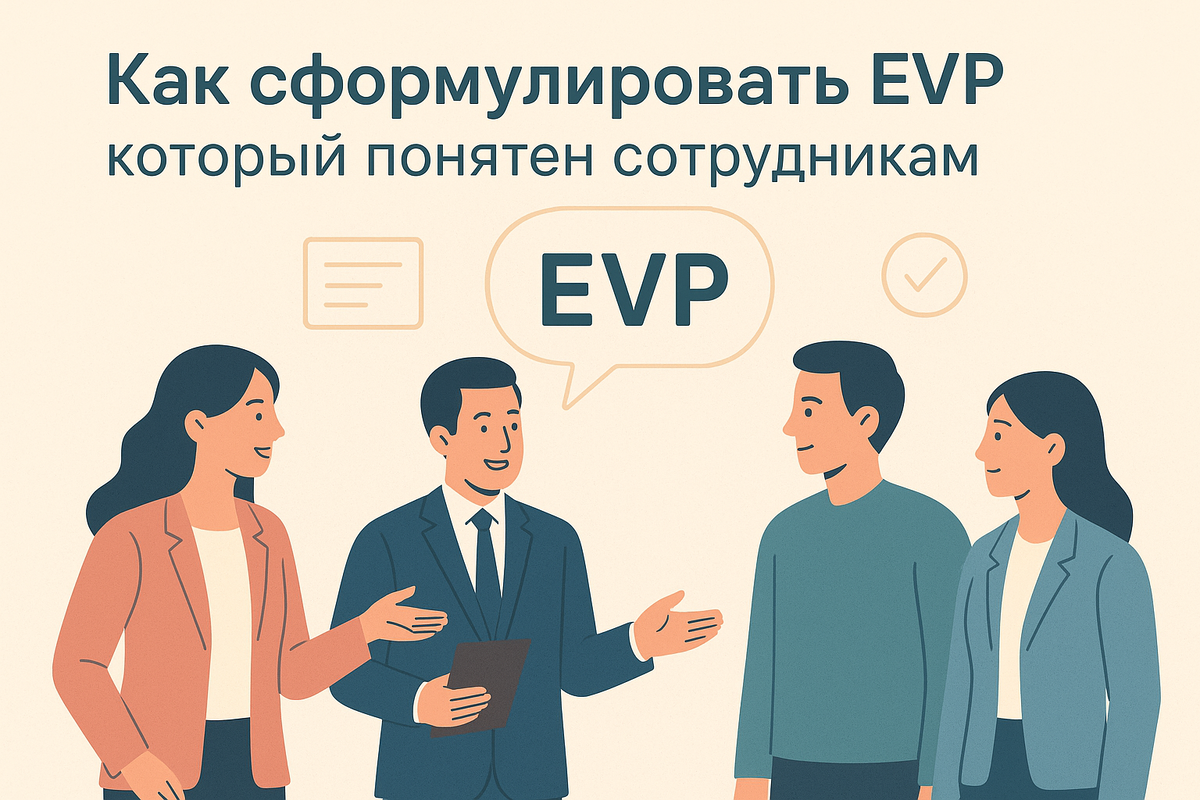 Как сформулировать EVP (Employer Value Proposition), который не останется на слайдах, а будет понятен и близок сотрудникам. Простая структура, примеры и ошибки, которых стоит избегать.