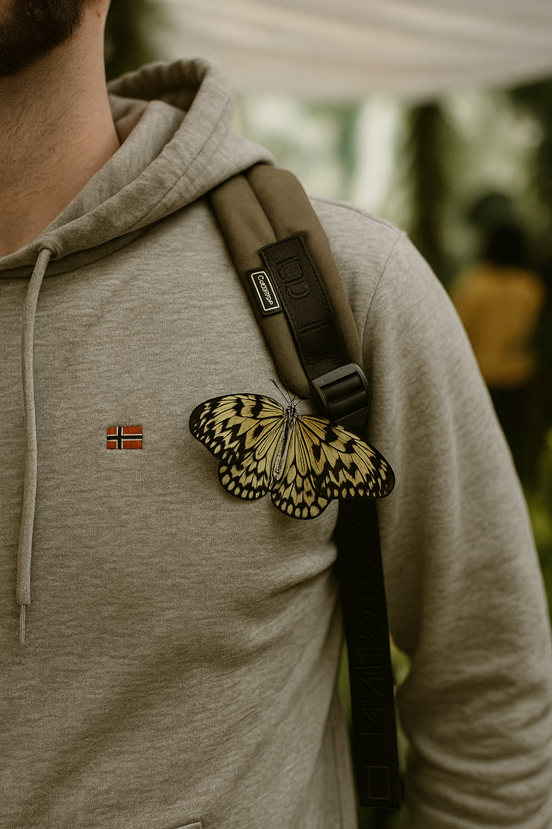 Когда бабочка садится на человека — это и научно объяснимо, и немного волшебно.