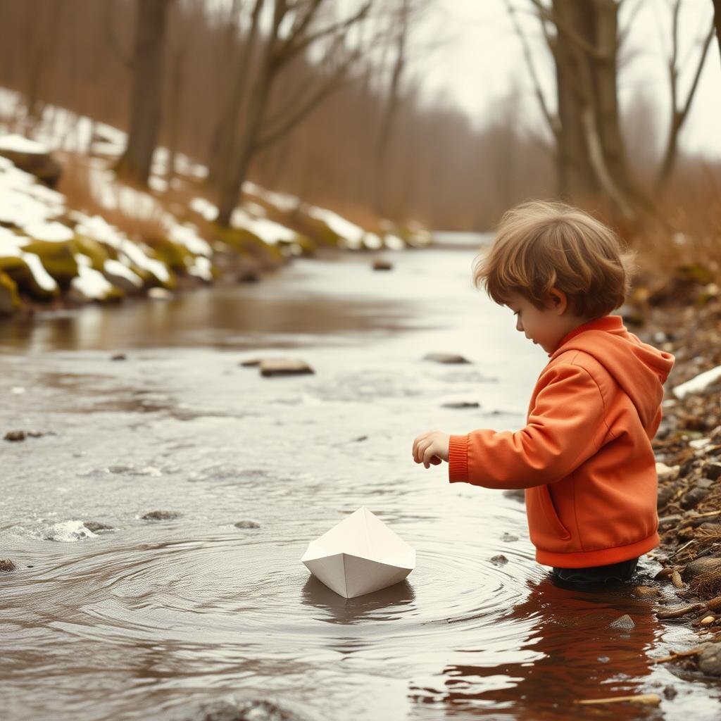 Весна, речушка, кораблик...