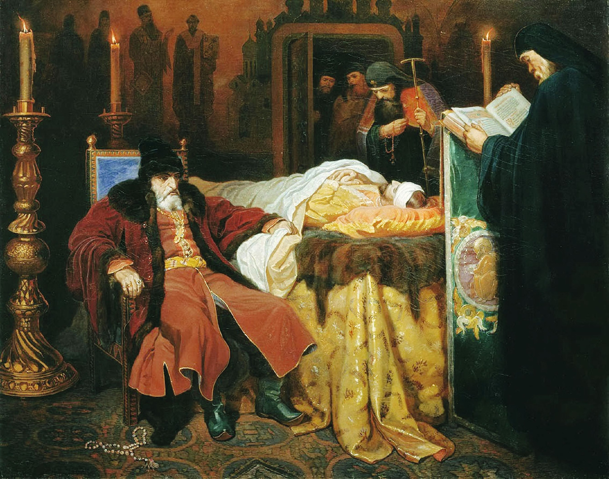 Иван Грозный у тела убитого им сына. Картина кисти В.Г. Шварца (1838-1869)
