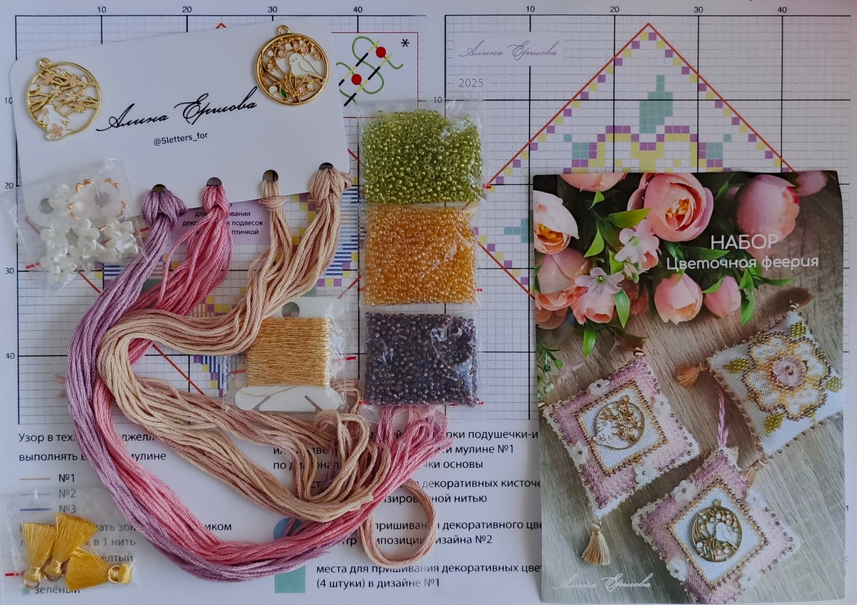 распаковка набора "Цветочная феерия", автор Алина Ершова, здесь и далее фото сделаны автором блога