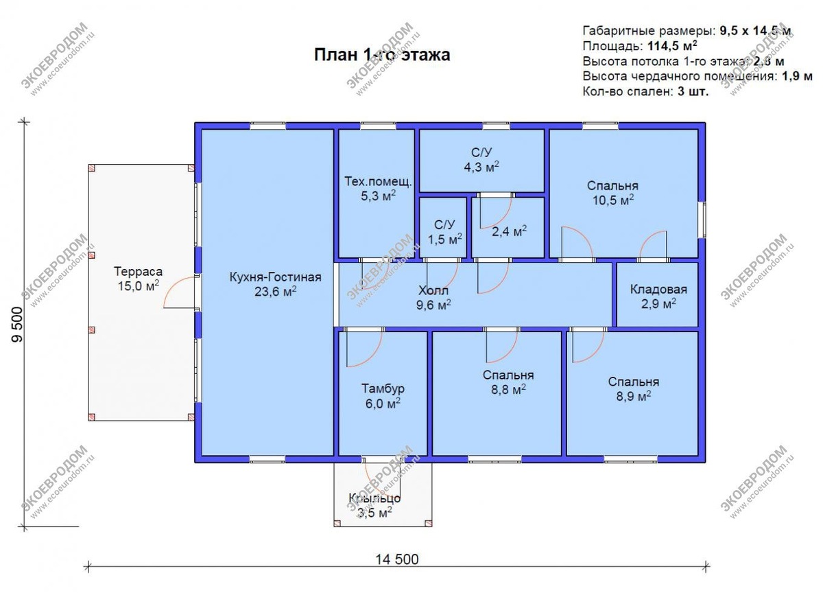 Проект "Фидель" -  прозрачная и удобная планировка