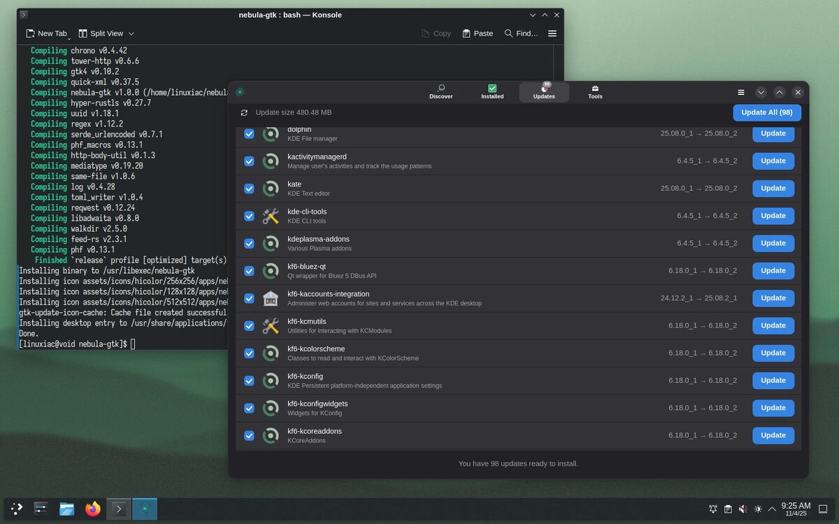 Void Linux обретает новую жизнь: представлен стильный GTK-интерфейс для управления пакетами
