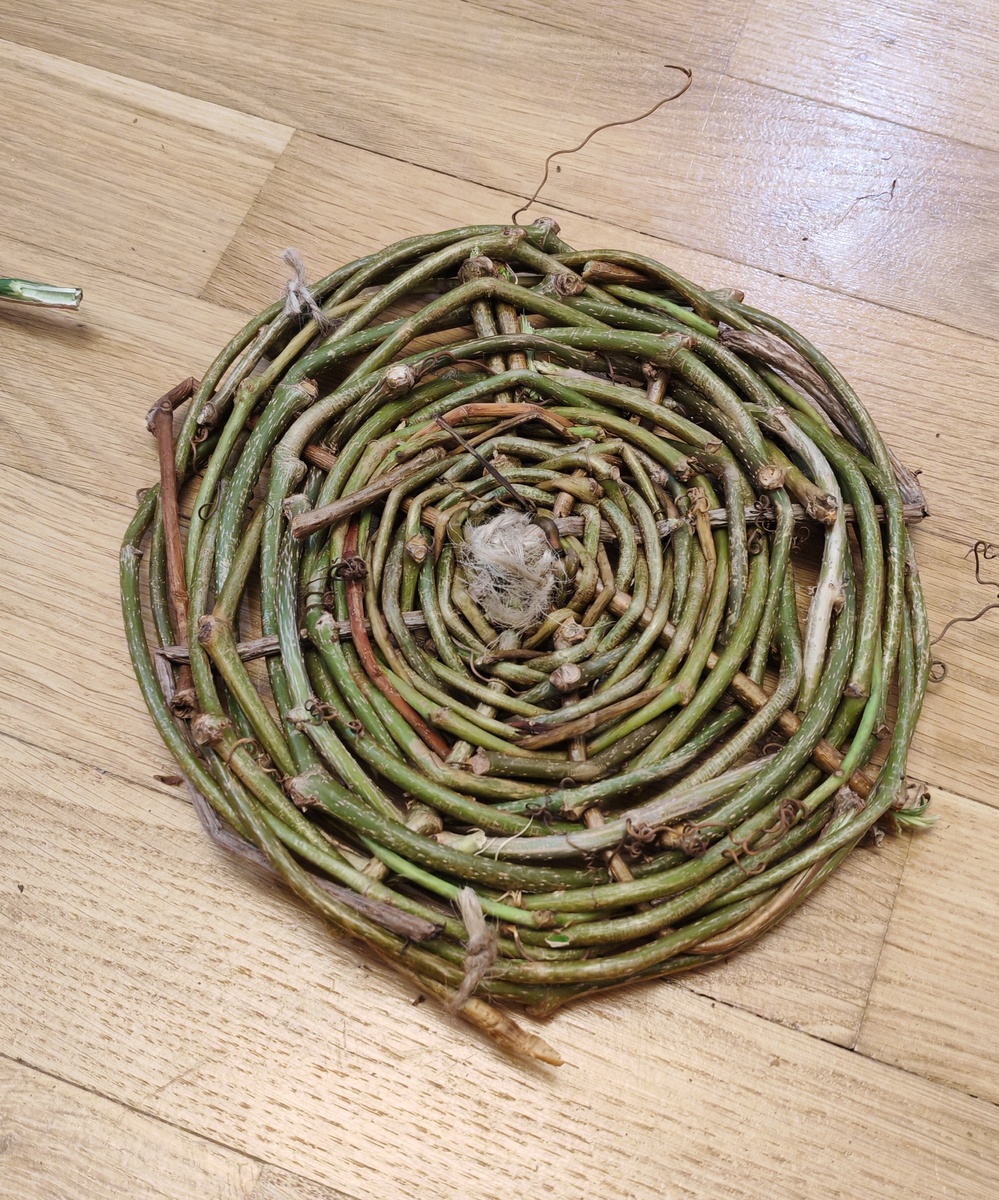 Дно для кашпо из лозы