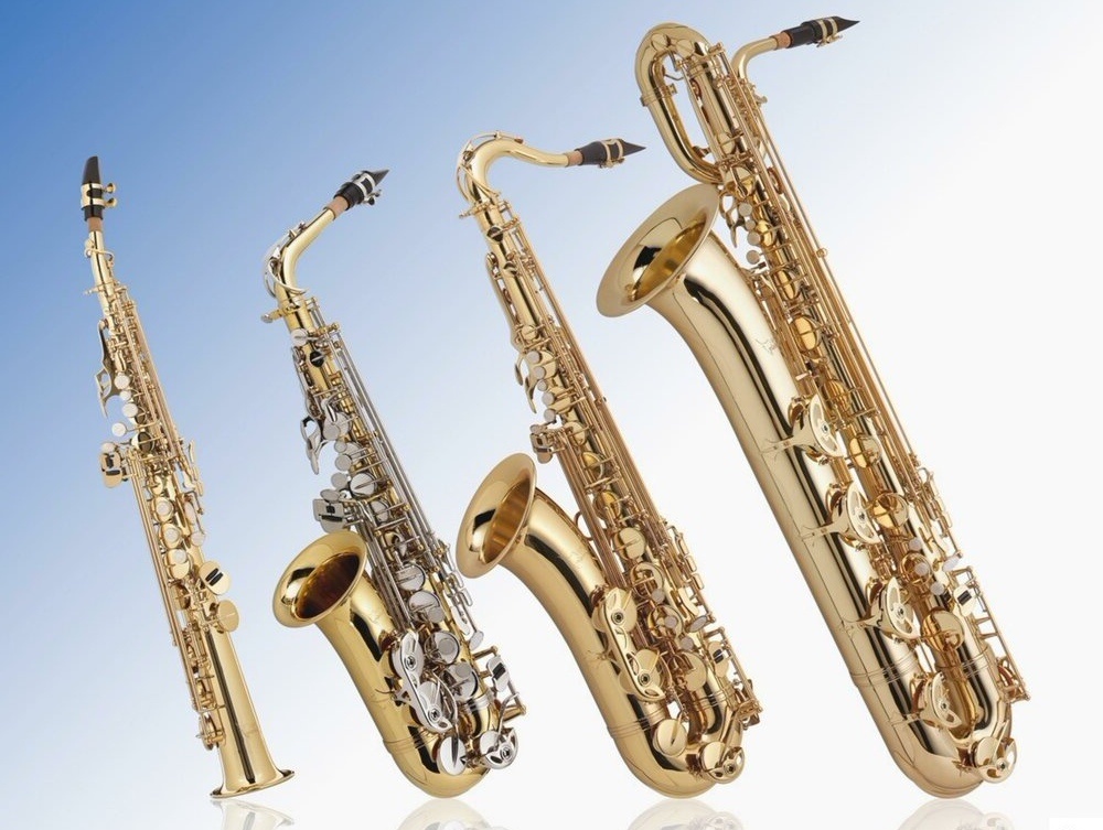 Саксофоны слева направо: сопрано, альт, тенор, баритон (изображение взято из Яндекс картинок) 