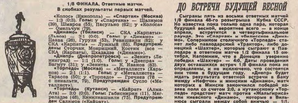 "Футбол-Хоккей". 1988. № 41 (1479). 9 октября. С. 7. С незначительной корректировкой автора ИстАрх.