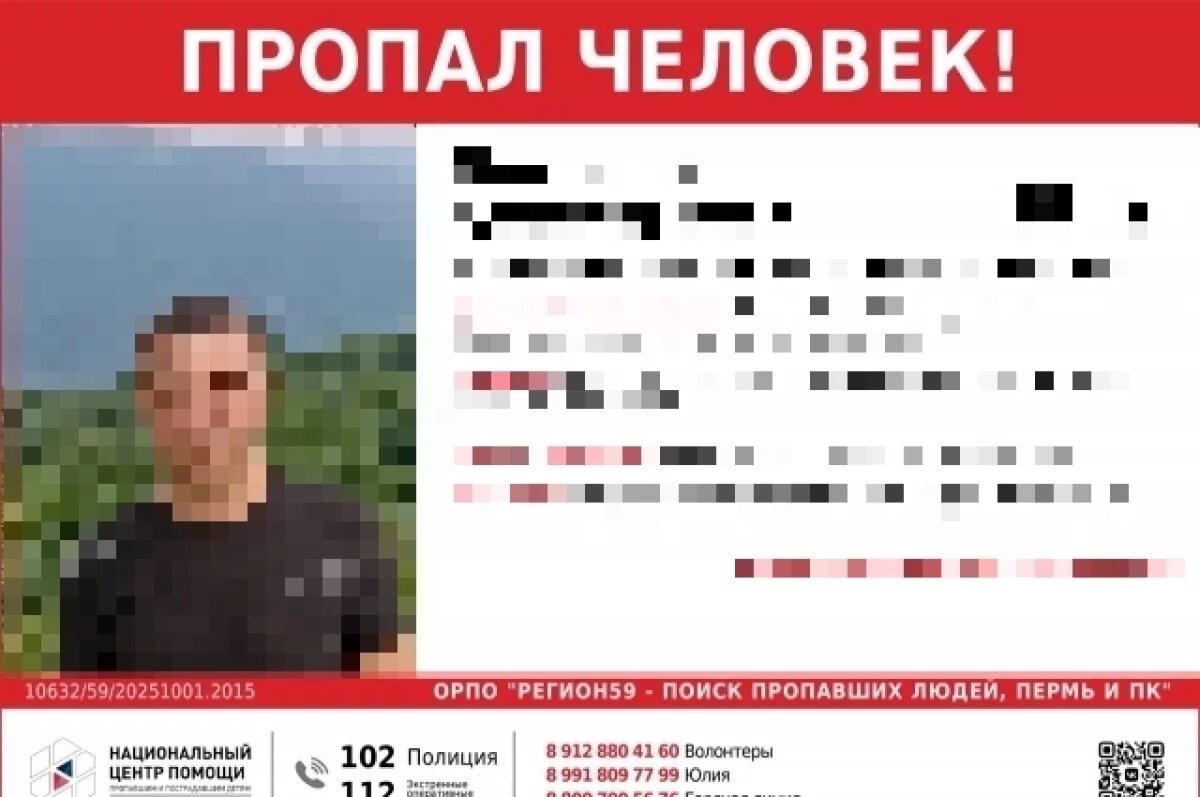    В Прикамье завершены поиски мужчины, пропавшего после выхода из магазина