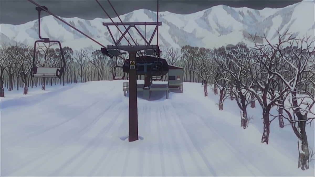 А тут как на зло ещё и подъёмник на склон! Ноги болтаются в воздухе и высоко!.. "Всё будет хорошо! Мне нечего бояться. Я смогу нормально слезть"... Но она и понятия не имеет, как всё же вылезти из кресла... Ягами соскочила. Поворот и...