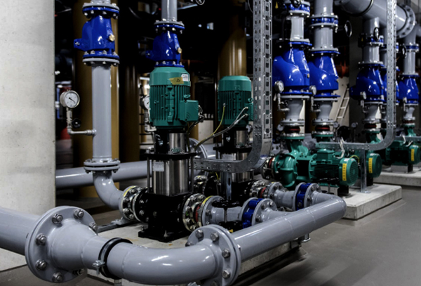 Промышленные насосы в производственном помещении