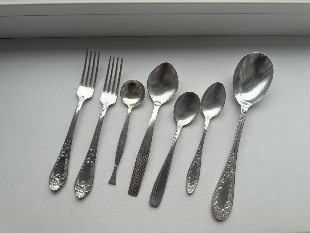 К ложке по середине есть вопросики