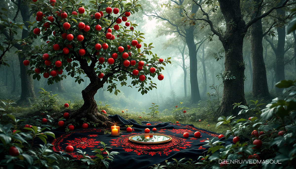 Авторское изображение @vedmasoul. Cгенерировано ИИ. Подклад, чистка от порчи, ритуал