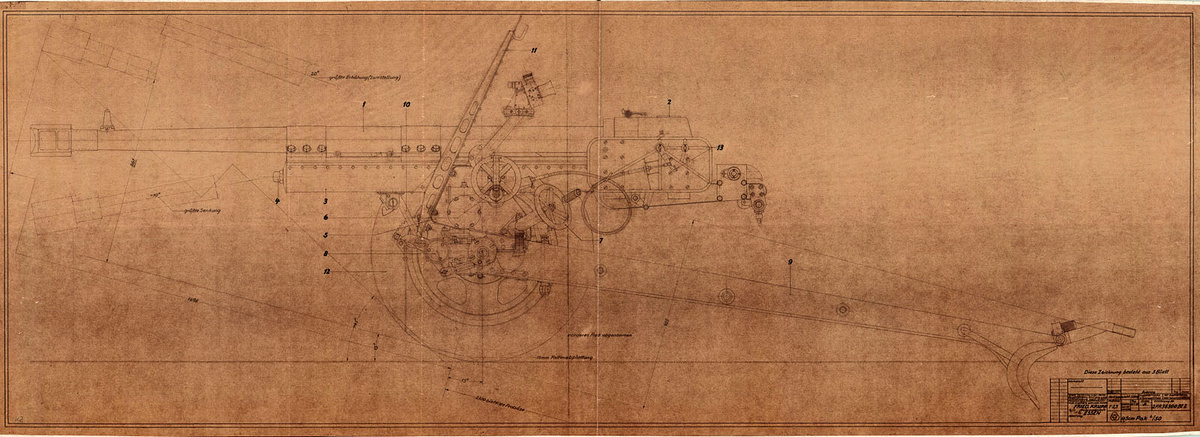 Противотанковая пушка 4,5 cm Pak L/50, продольный разрез.