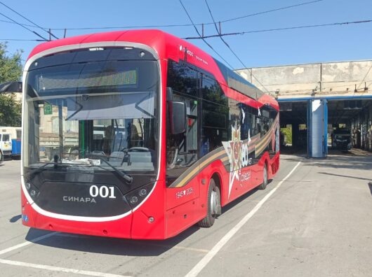    новый троллейбус прибыл в Волгодонск // фото: пресс-служба "Синара -Транспортные машины"