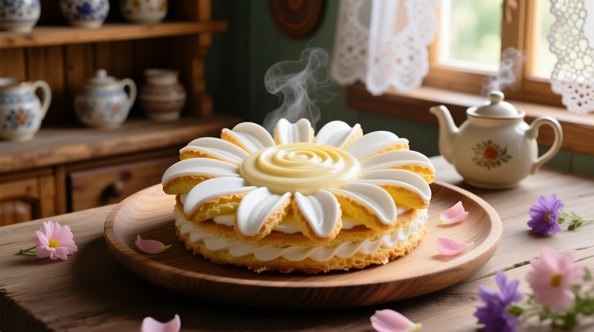 Пирожные «Ромашка» с ванильным кремом