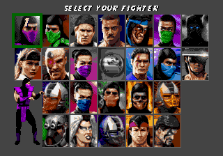 Экран выбора персонажей