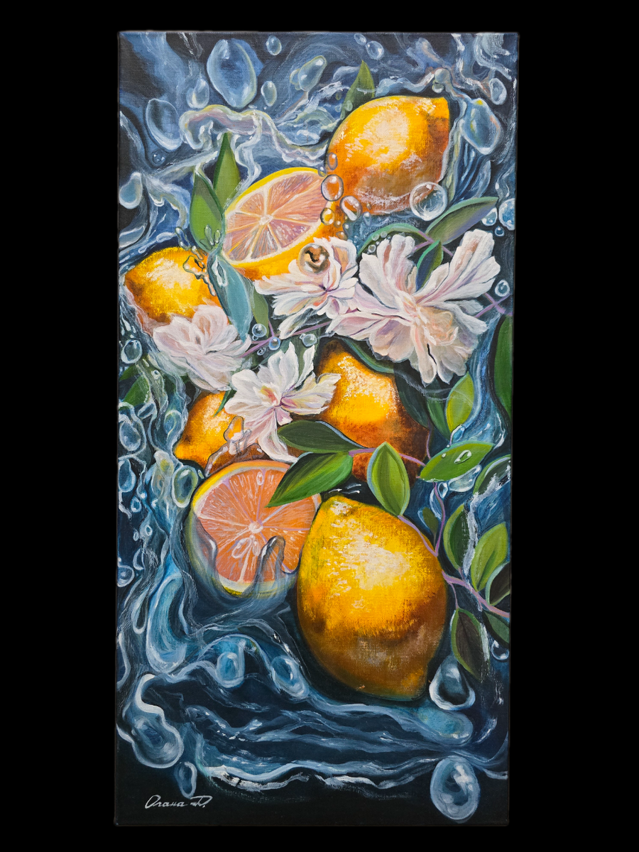 Холст, масло, "Лимоны", художник Олана Дерябина
