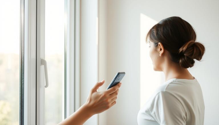    Изображение, демонстрирующее сигнал мобильной связи с улучшением нахождения рядом с окном и в высоком месте.