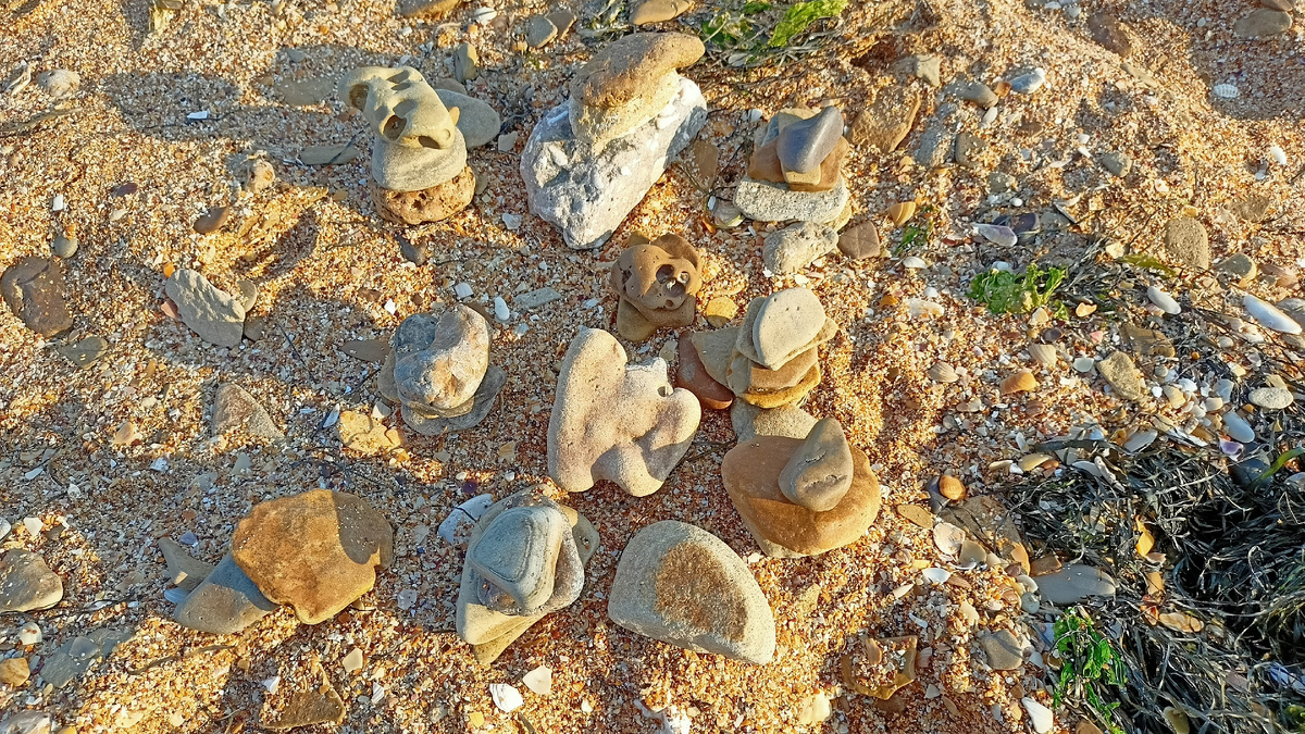 Эти камушки я нашла на берегу Азовского моря в Героевке, недалеко от Керчи. Фото автора. 30 сентября 2023 года.