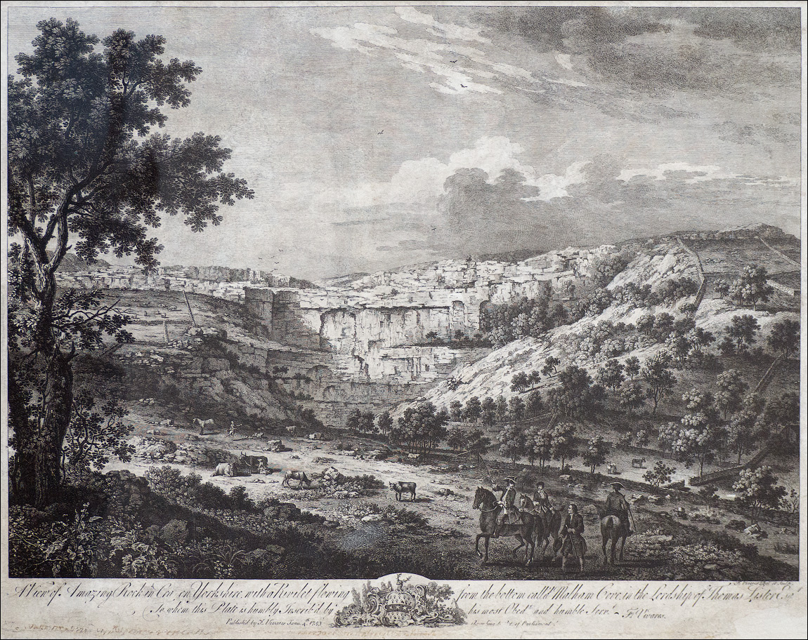 Франсуа Виварес. Вид удивительной скалы в Крейвене графства Йоркшир. 1753