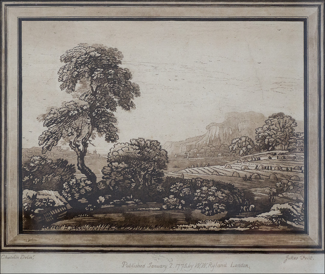 Френсис Джукес. Пейзаж. 1775. По живописному оригиналу Жана Батиста Шателена