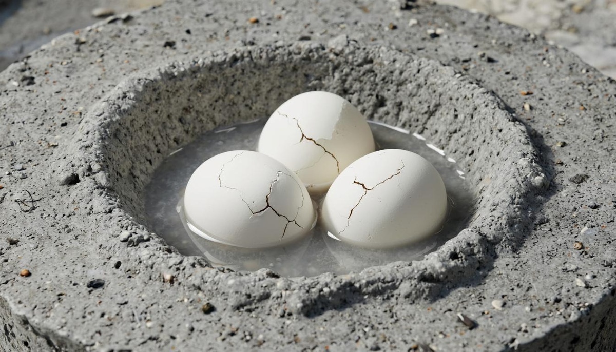 Яйца в бетоне
