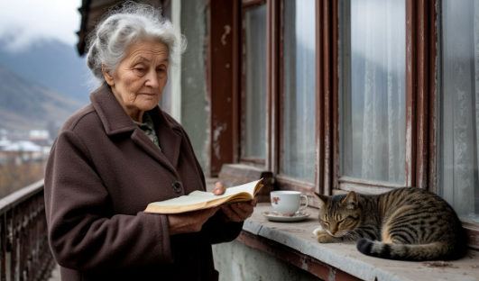 Тетьрадь на балконе