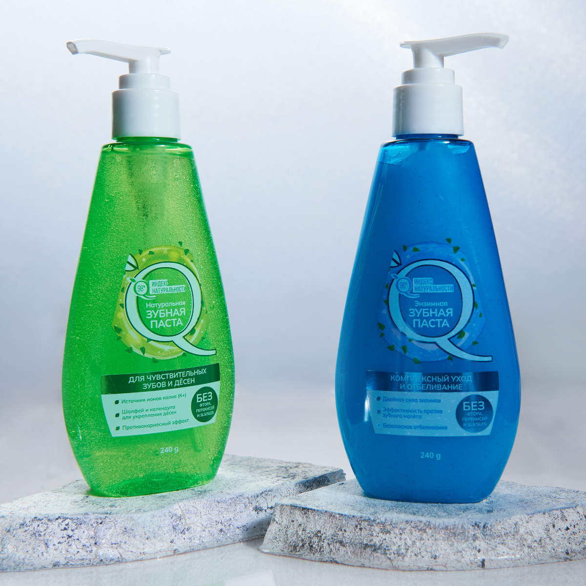 Зубные пасты Индекс натуральности не содержат  SLS/SLES, перекисей и агрессивных абразивов.