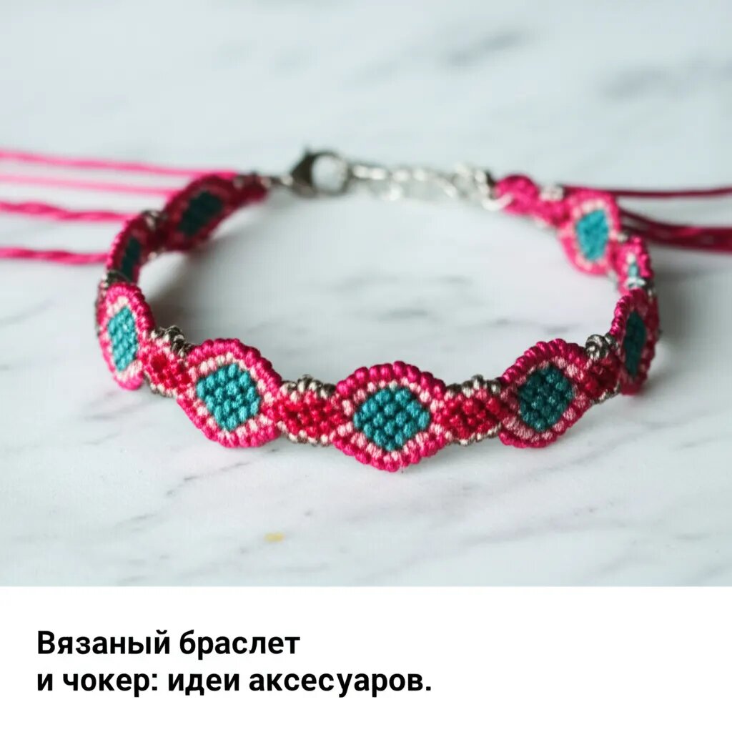    Вязаный браслет и чокер: идеи аксессуаров. Ольга Парфенова