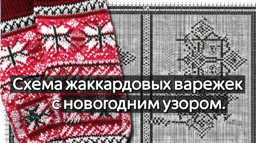    Схема жаккардовых варежек с новогодним узором. Ольга Парфенова