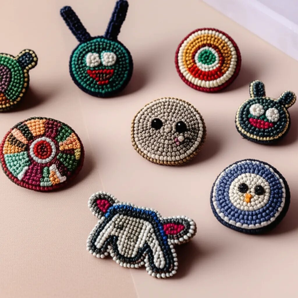    Вязаные броши и значки: идеи для декора. Ольга Парфенова