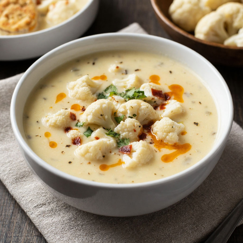 Сырный суп с цветной капустой и сливками 